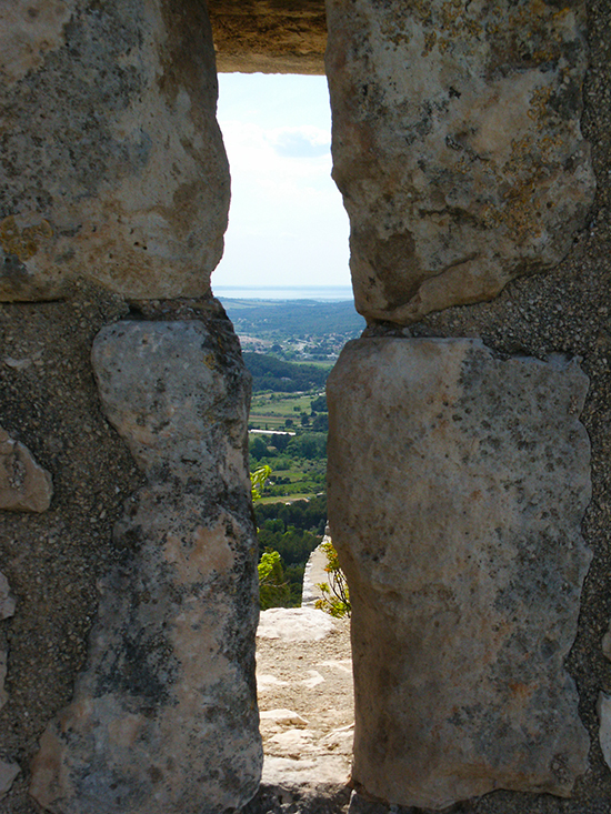 Ventabren View through Stone Wall